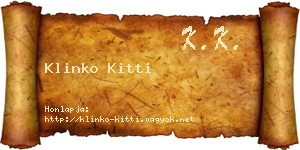 Klinko Kitti névjegykártya